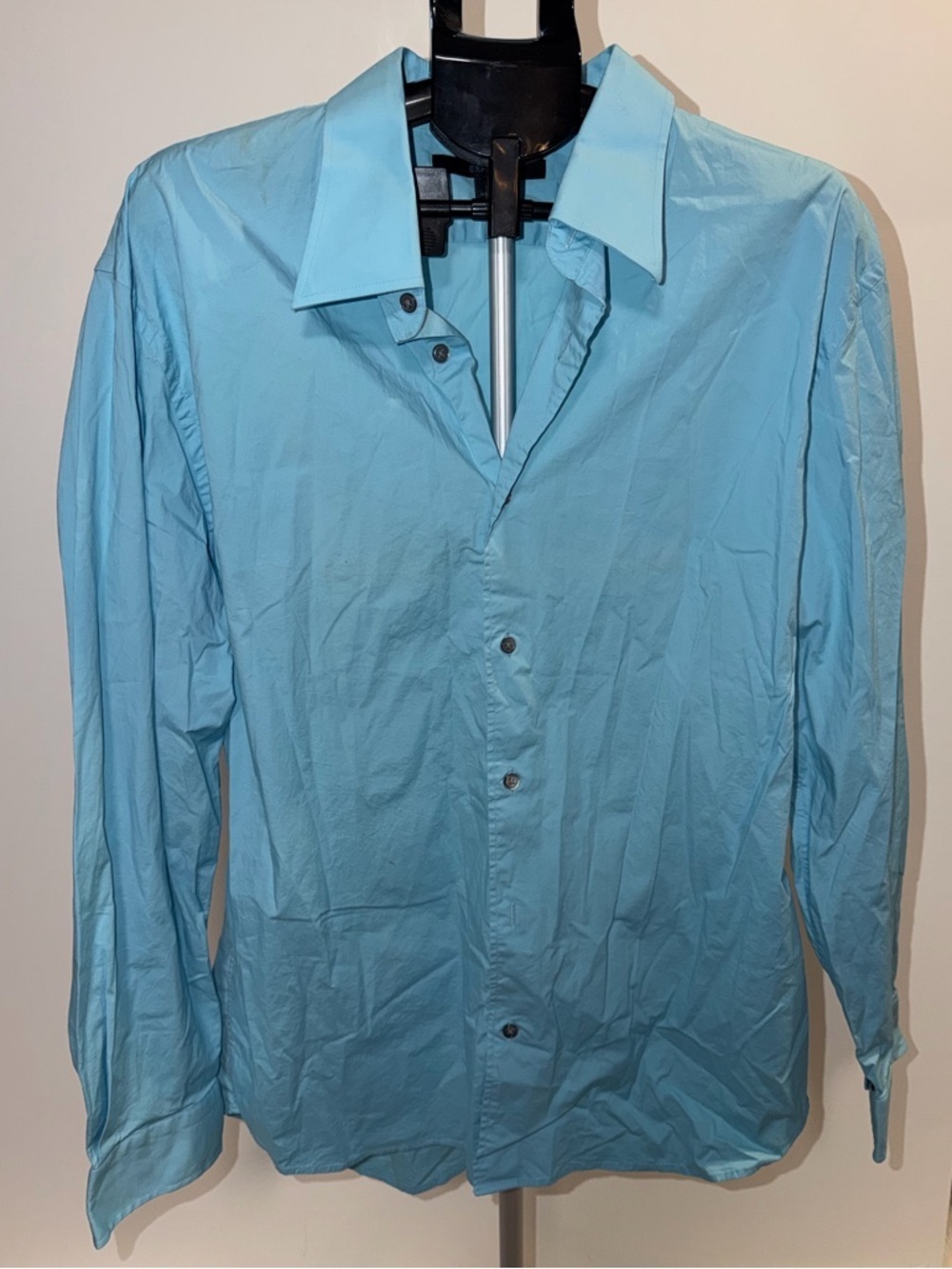 Express Men's Light Blue Button-Up Dress Shirt